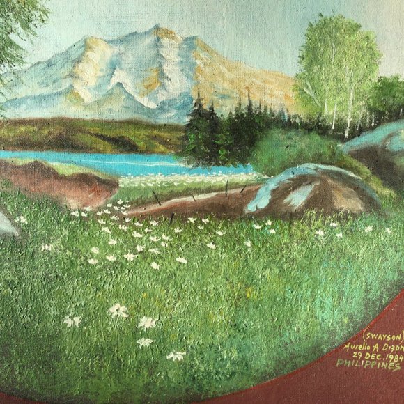 Landscape original painting 1984 Aurelio A Dizon Philippines - Picture 6 of 7
